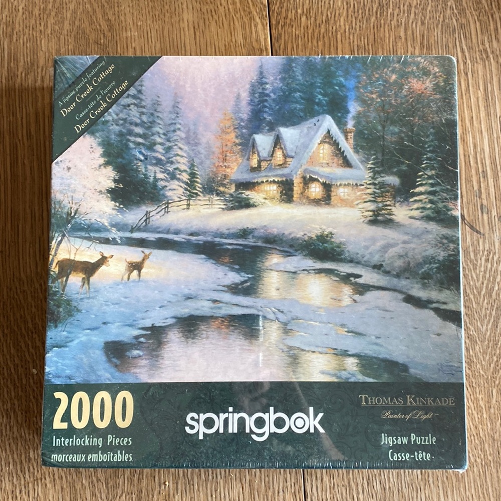 2000 piece Springbok Thomas Kinkade Deer Creek Cottage Puzzle Unused in Box